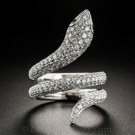 White Gold/ White Eternal Gold Snake Ring In White Gold And